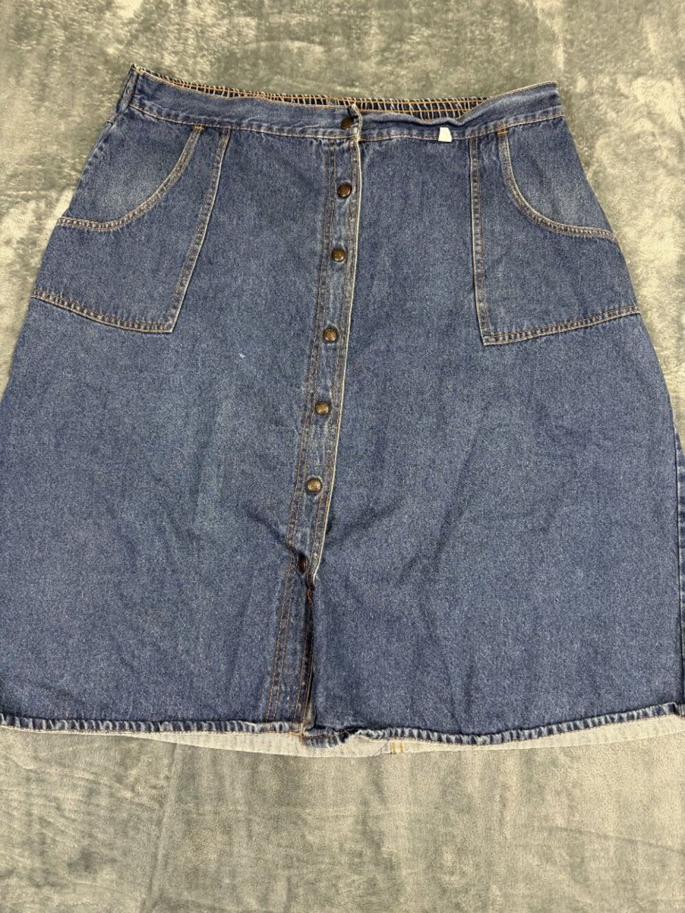 Sportswear International Womens Blue Denim Button Front Skirt Size 38